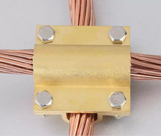 Ground Tape to Tape Cross Square Clamp, Copper material, Good electric conduction supplier