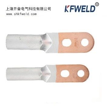 DTL 2 holes Bimetallic Copper Aluminum Cable Lug, DTL aluminium copper tubular terminals bimetallic cable lug supplier